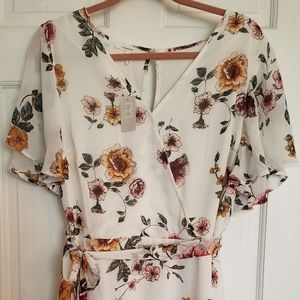 Floral off white dress